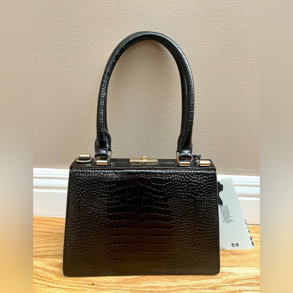 NEW H&M X Erdem Black Leather Handbag Crystal Wedding Party Christmas Purse - Picture 5 of 7